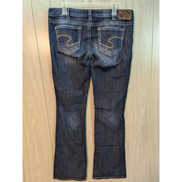 Silver Jeans Frances 18" Bootcut Flare Size Womens 33x33 Low Rise Dark Wash - Picture 4 of 11